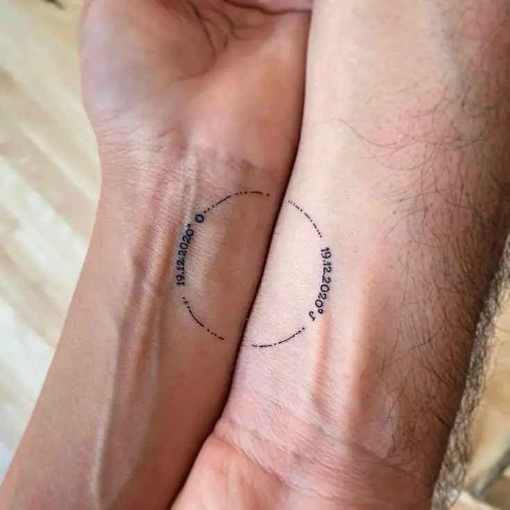 Unique date tattoos representing love and connection