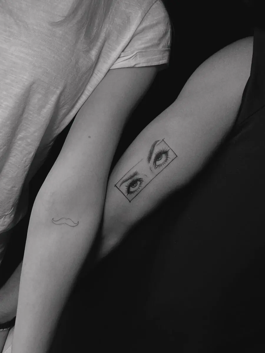 Stylish couple tattoos showcasing unique designs