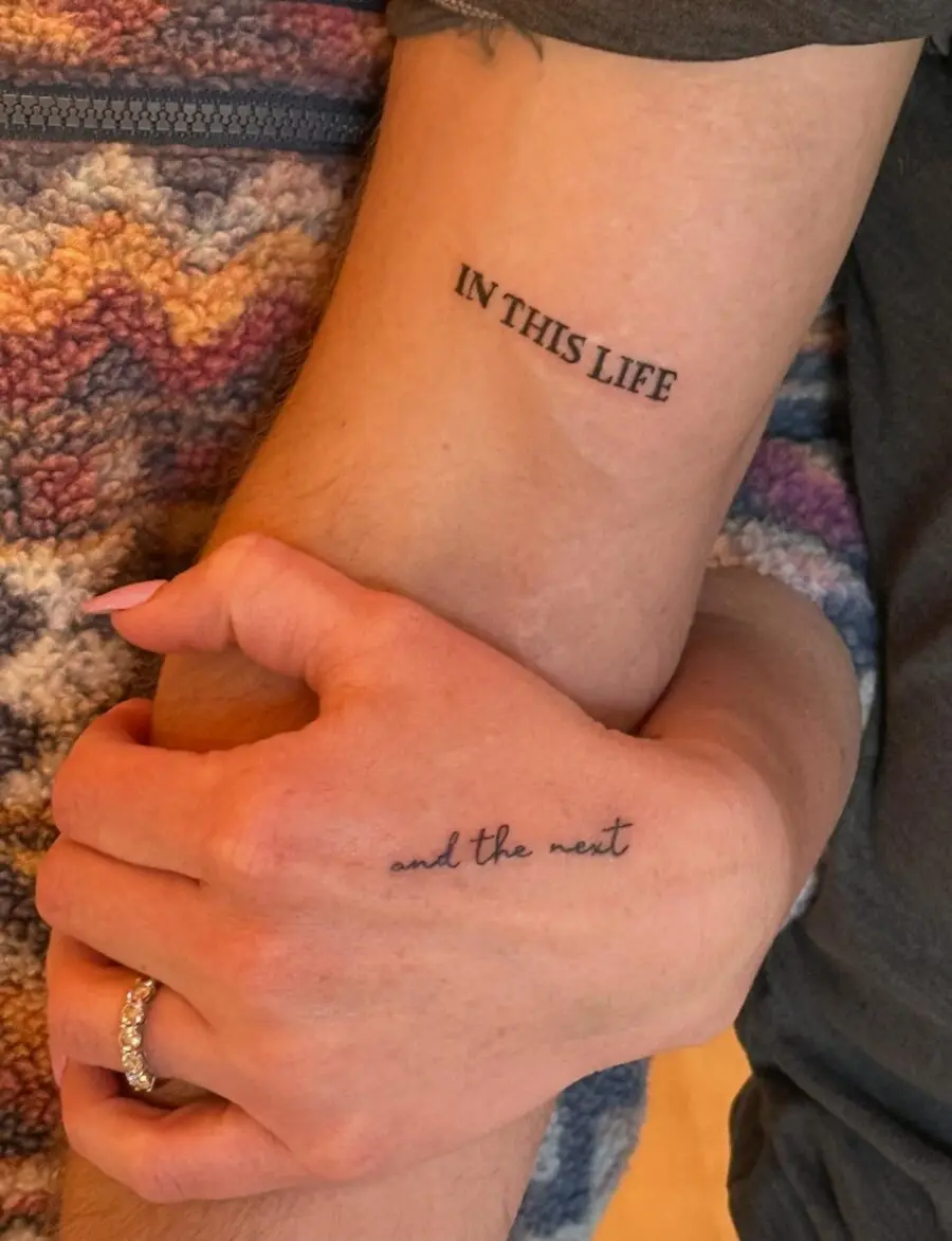 Meaningful couple tattoos illustrating eternal love