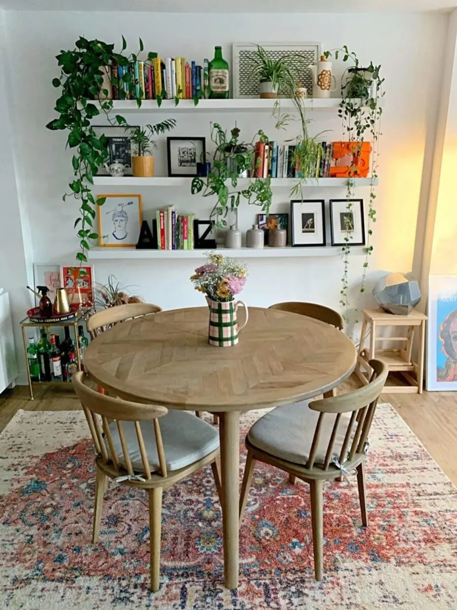 Charming dining space with natural accents