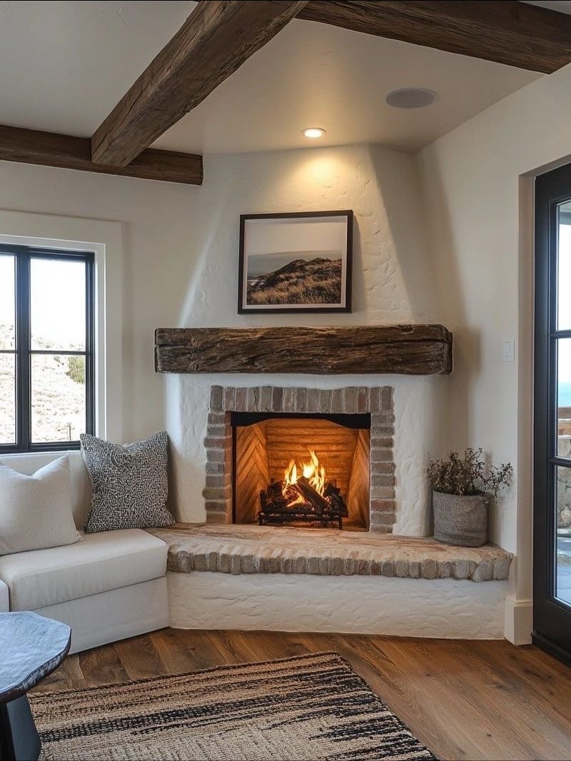 Inviting fireplace design with rustic charm