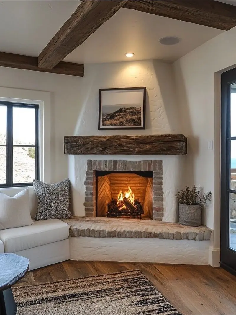 Inviting fireplace design with rustic charm