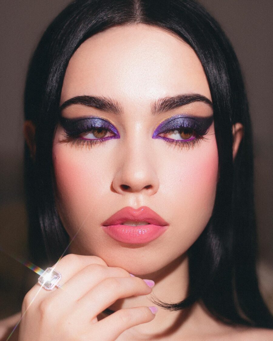 Intense Eyes and Soft Rosy Lips Unite