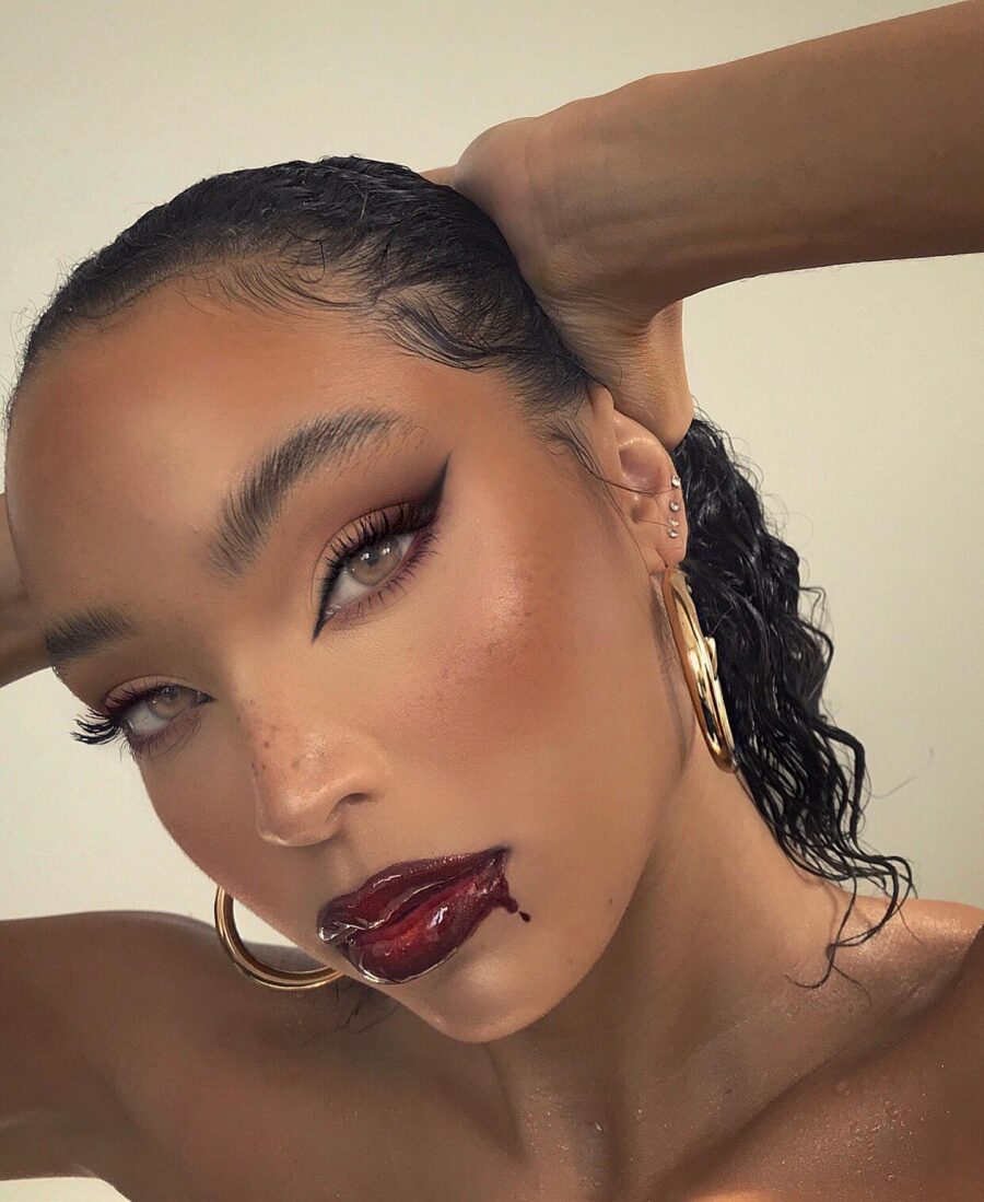 Bold statement with dark feminine allure