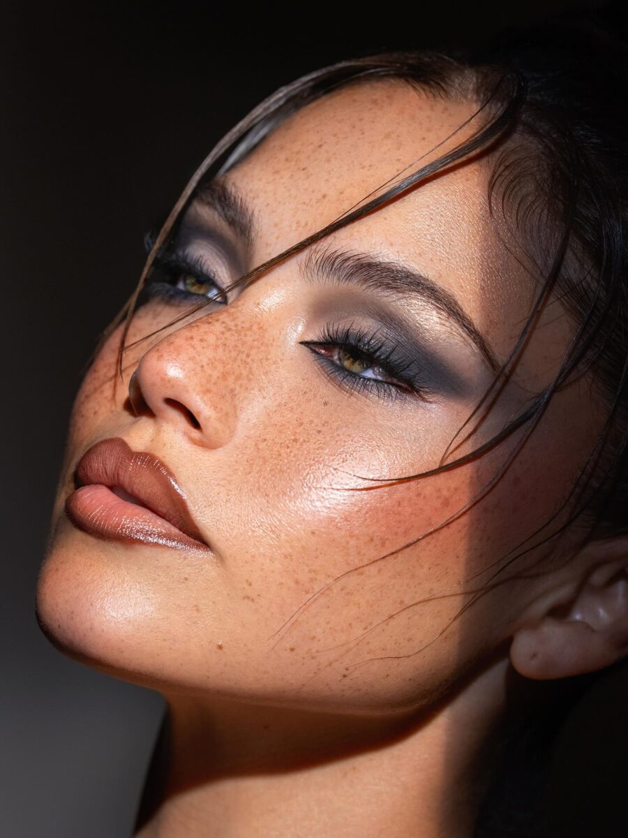 Sultry smoky eye with bold lips