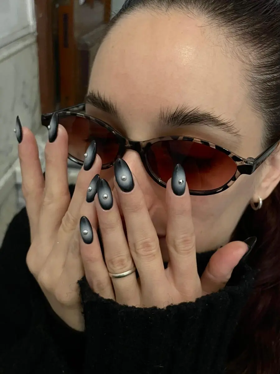 Sleek matte black with glossy accents
