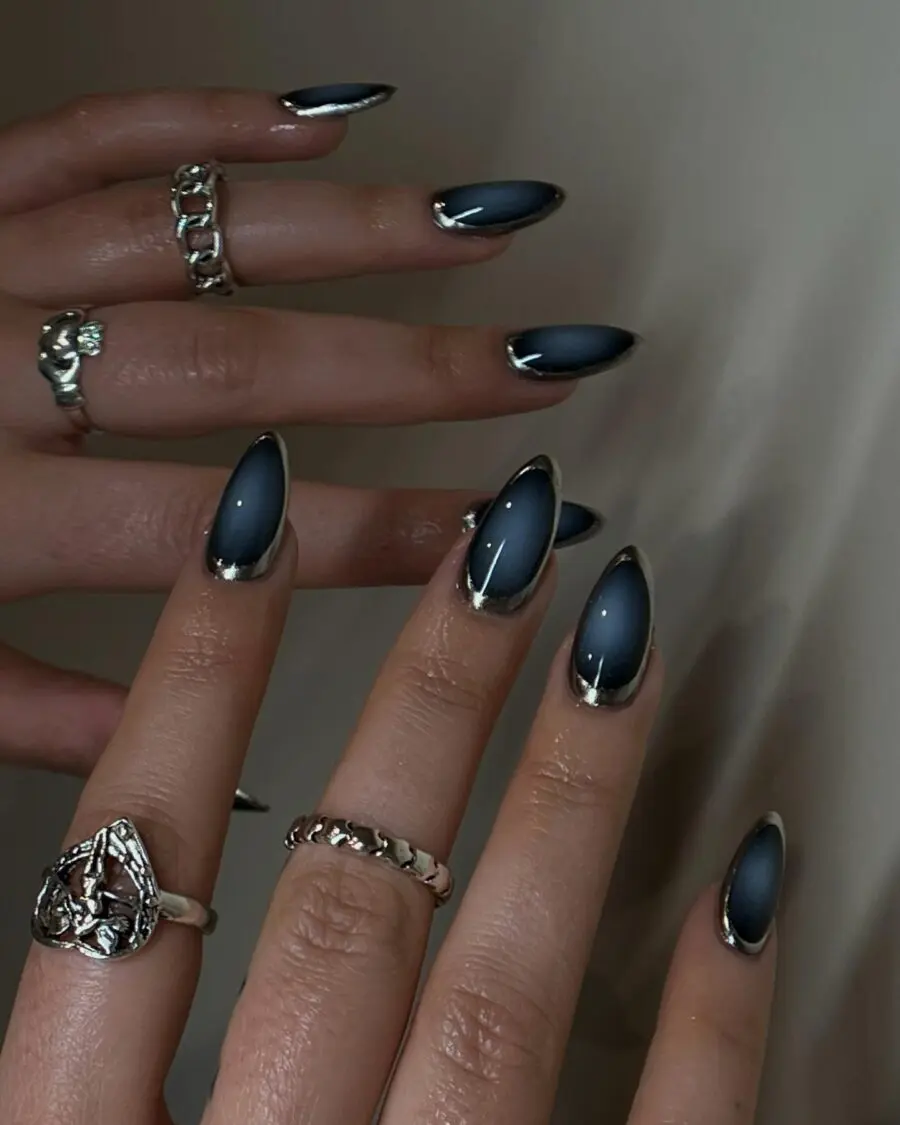 Elegant nails with a dark feminine allure