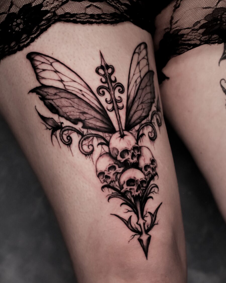 Intricate design showcasing dark feminine allure
