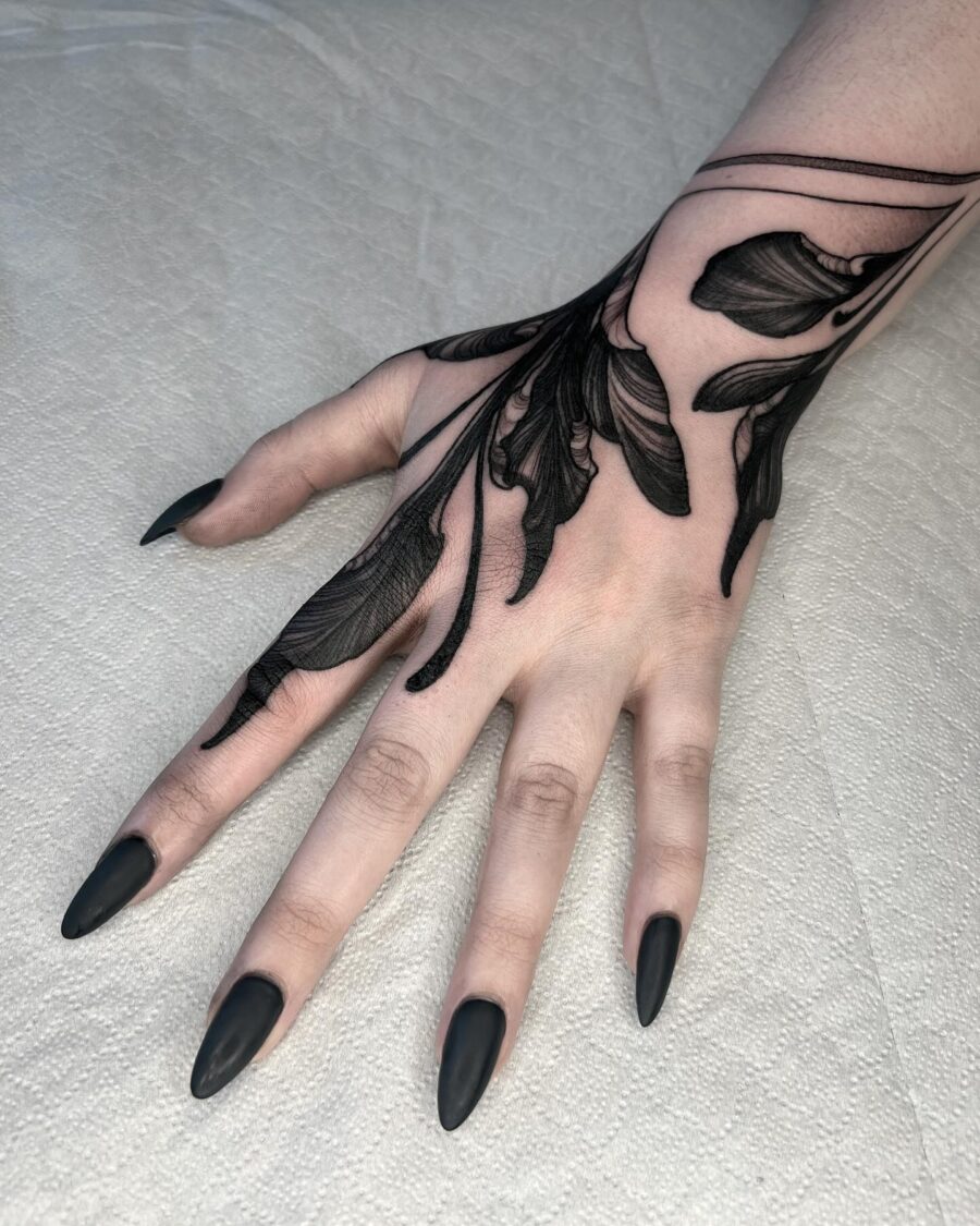Elegant floral design embracing feminine strength