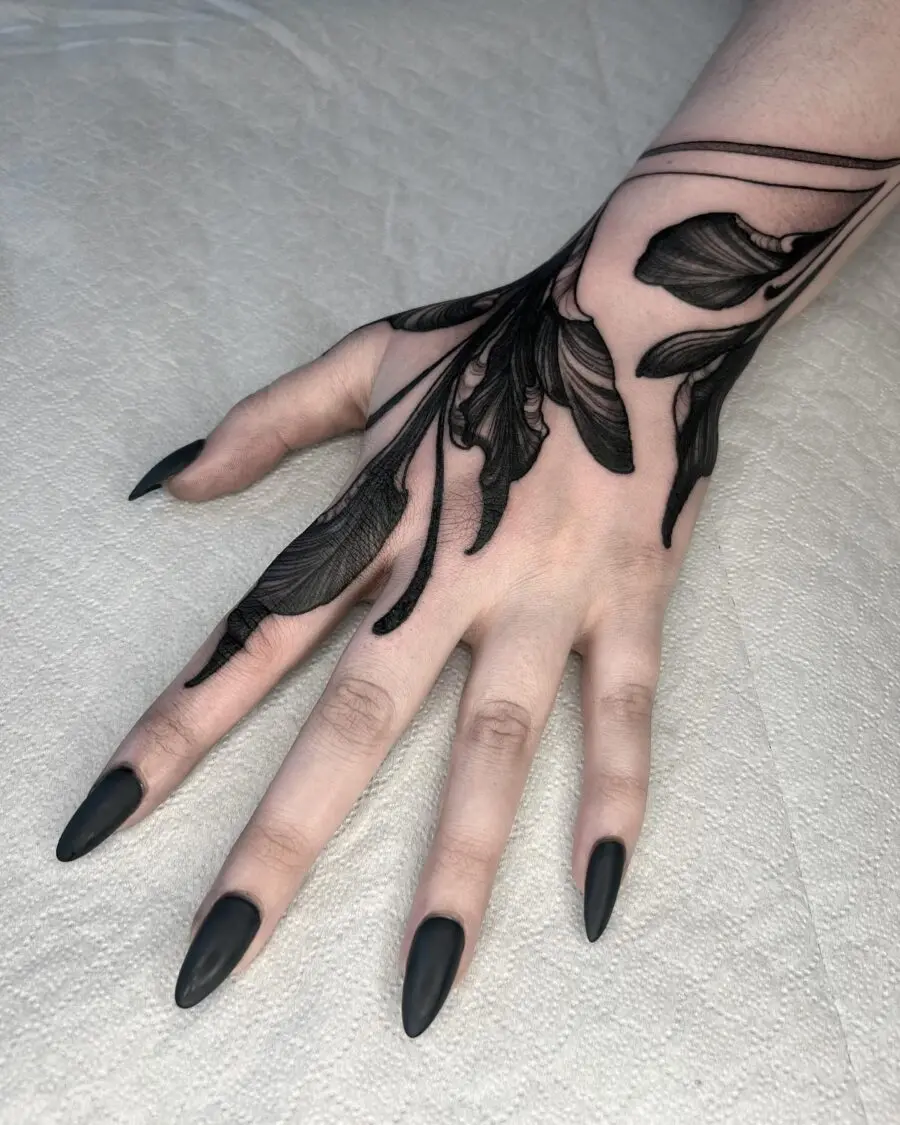 Elegant floral design embracing feminine strength