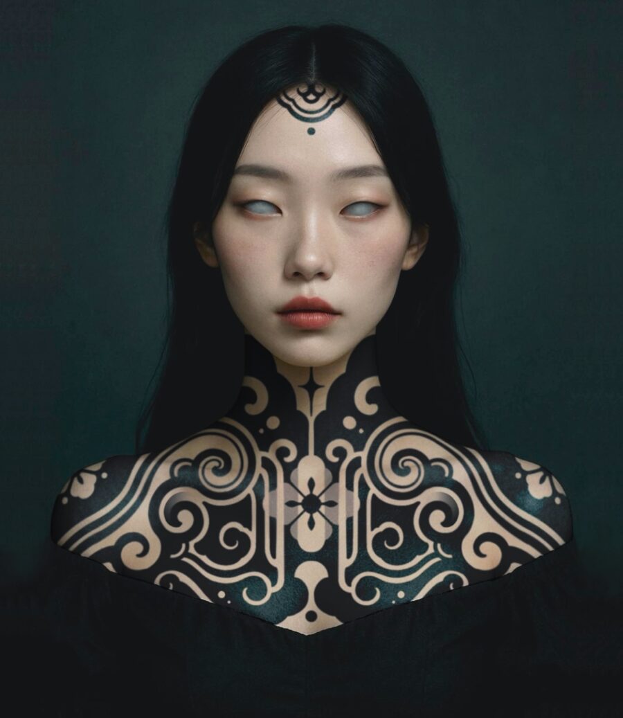 Intricate designs embodying dark femininity.