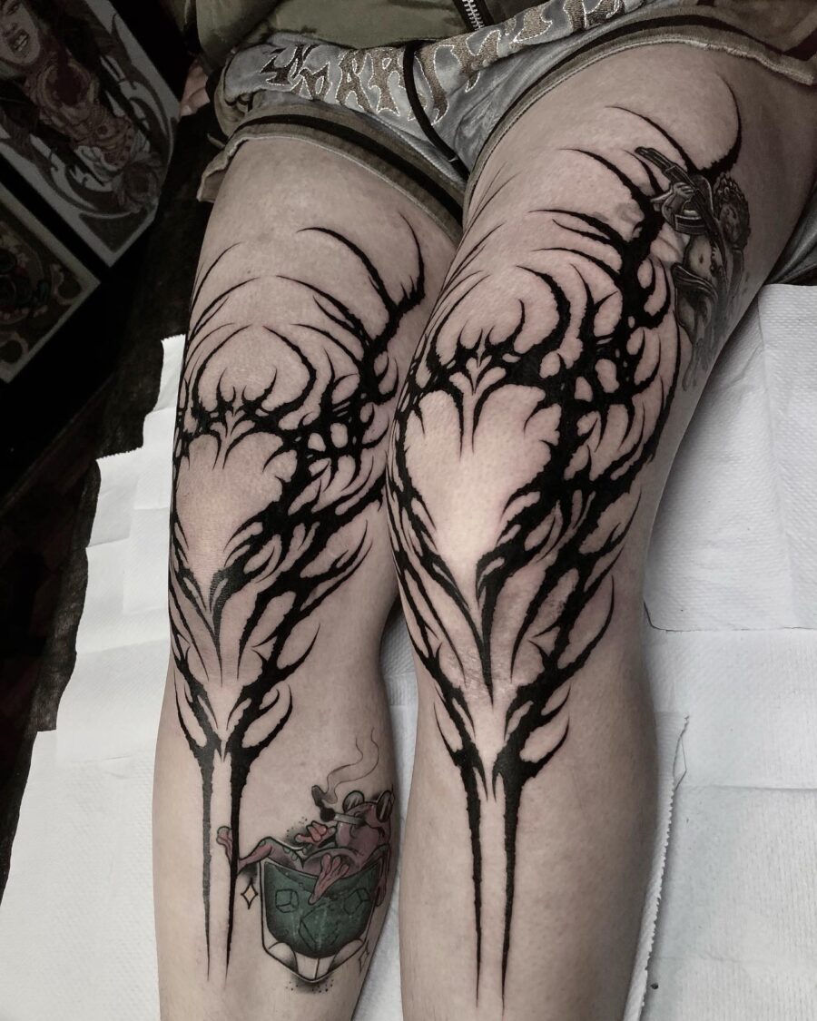Bold black ink capturing dark feminine energy