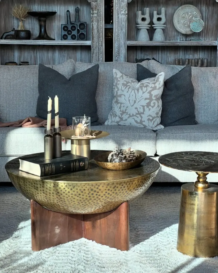 Chic and Cozy Coffee Table Arrangement
