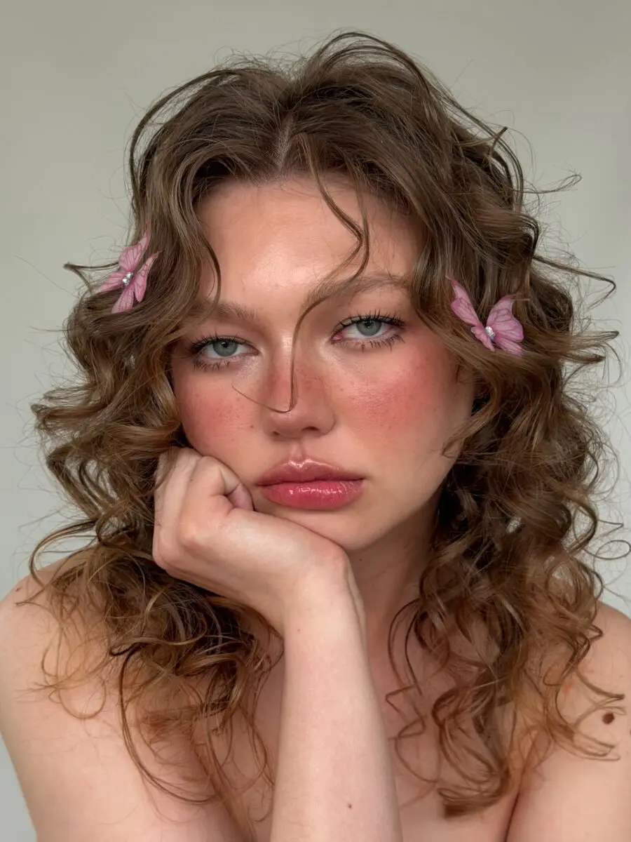 Vibrant Douyin Makeup with Floral Accents