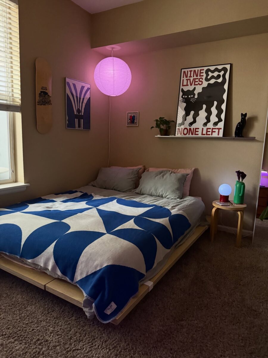 Charming bedroom with playful decor touches