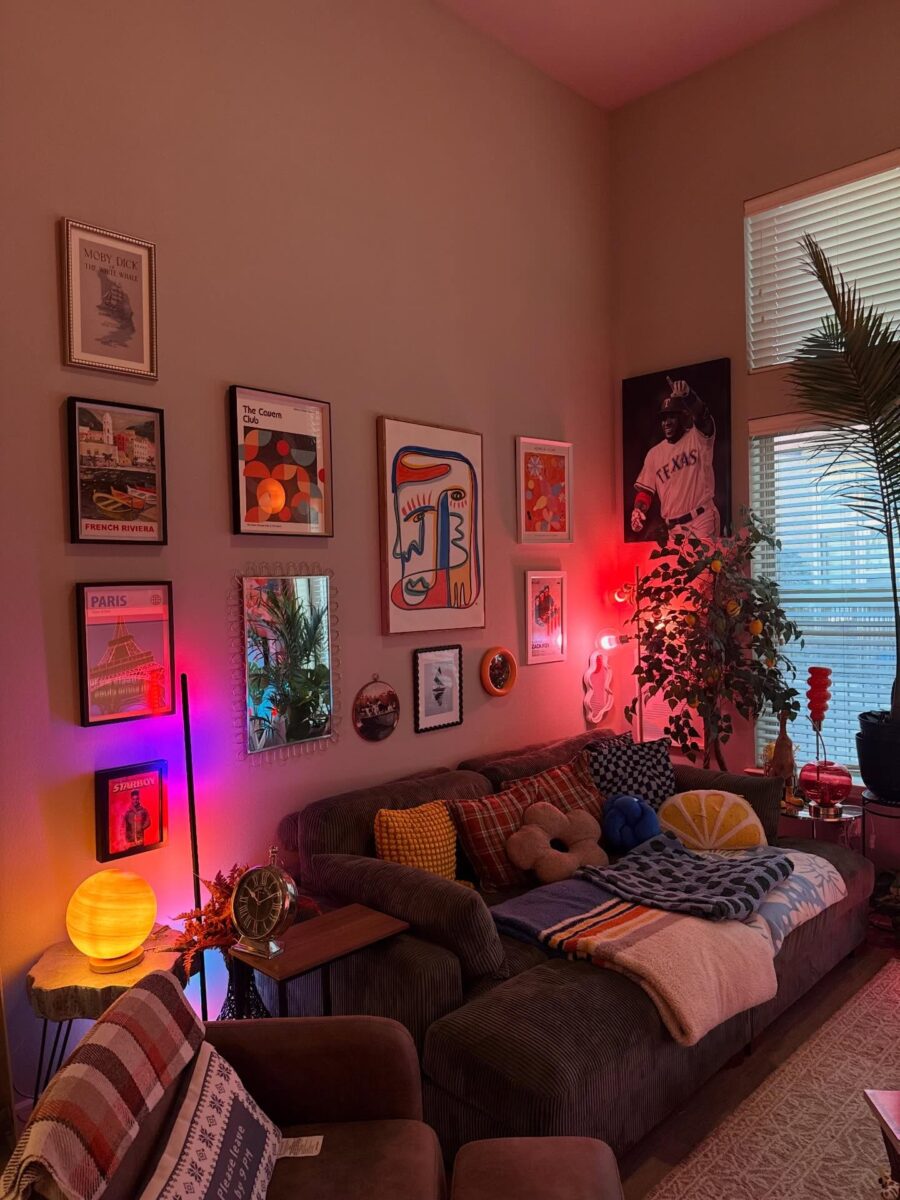 Vibrant Cozy Living Room with Playful Decor
