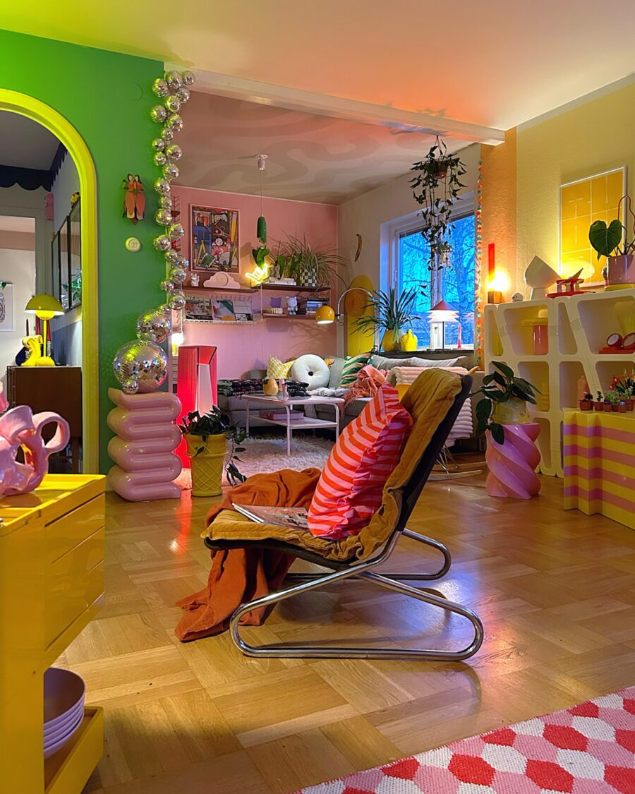 Vibrant and playful dopamine decor aesthetic