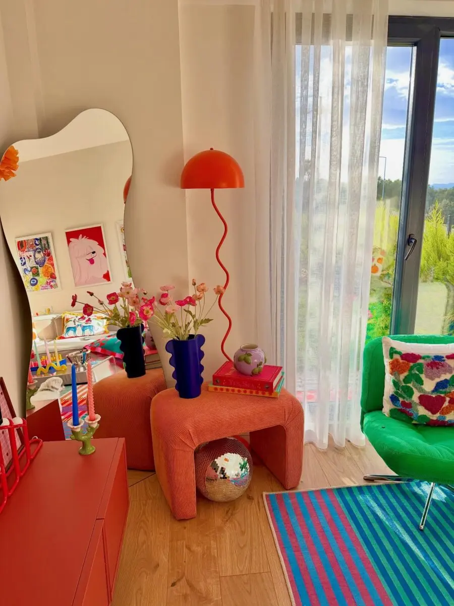 Vibrant and playful modern living area decor