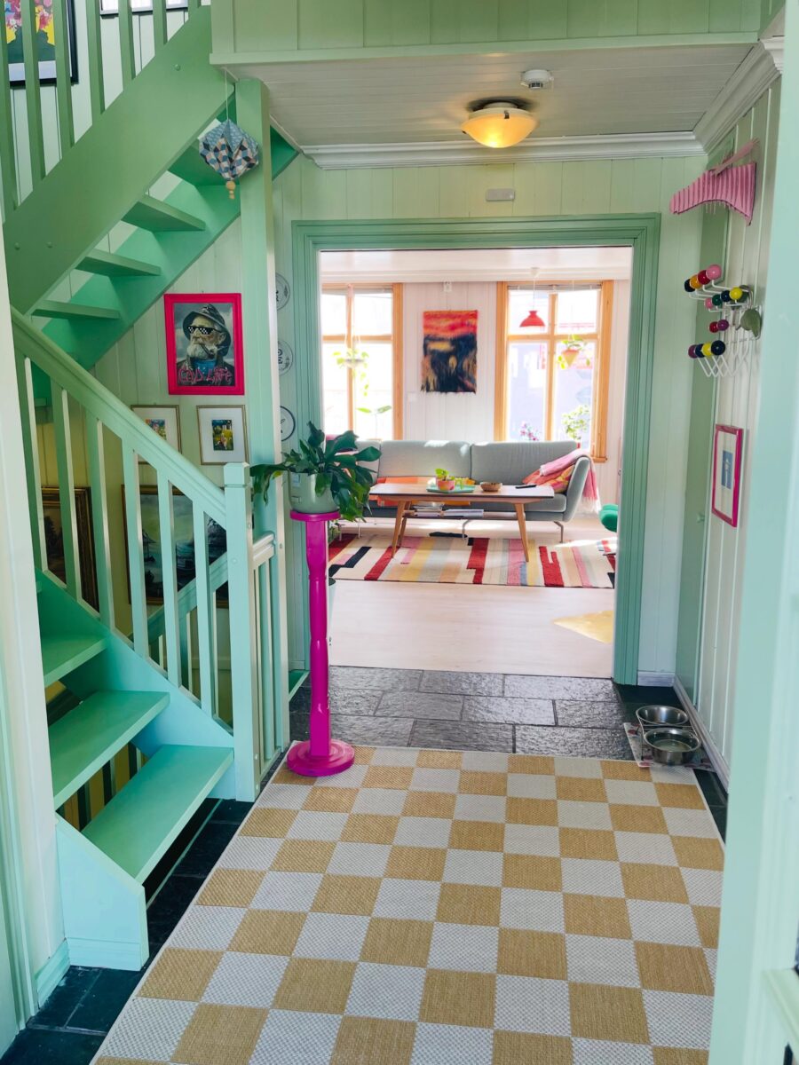 Vibrant entryway bursting with personality and charm