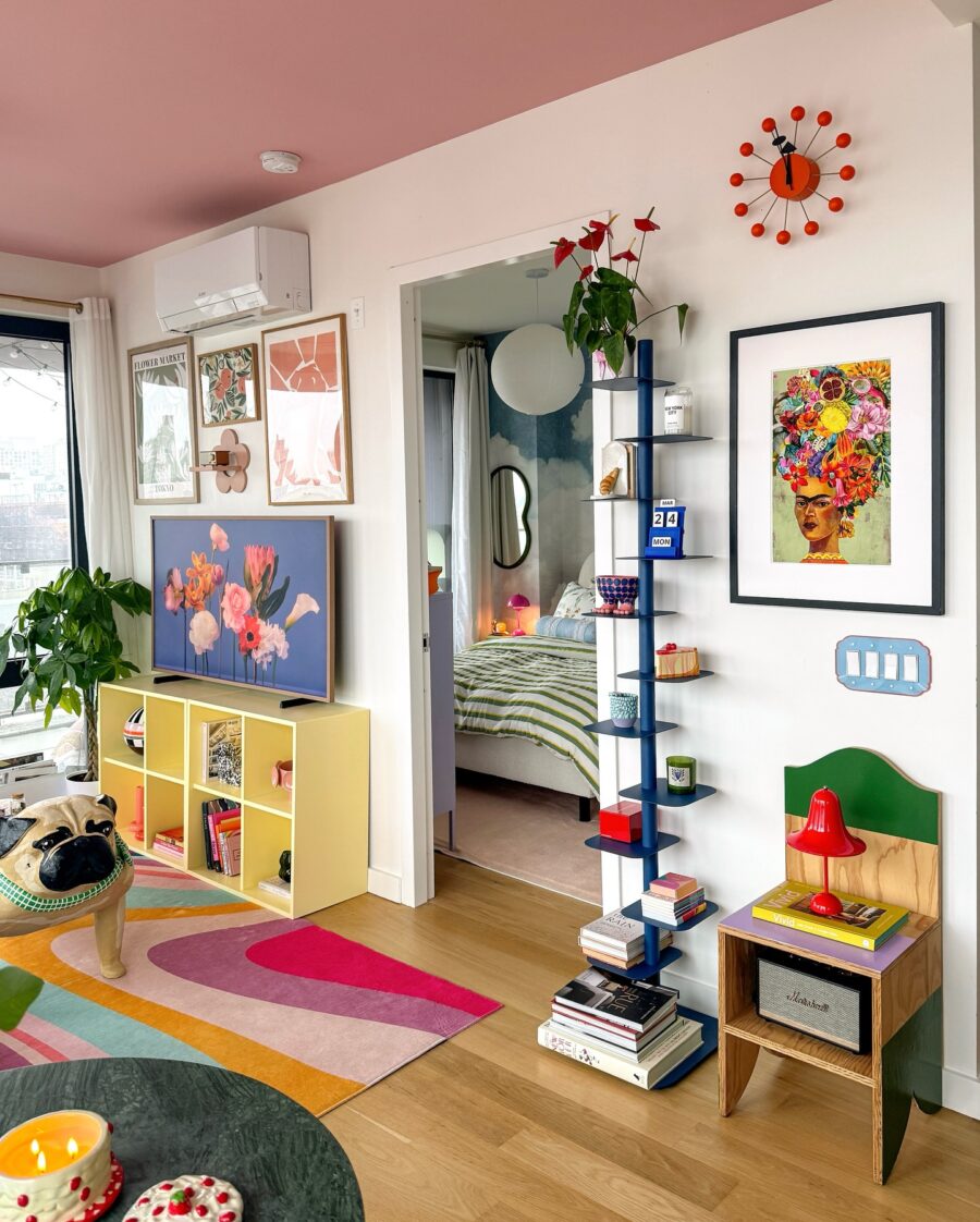 Colorful accents brighten stylish living spaces