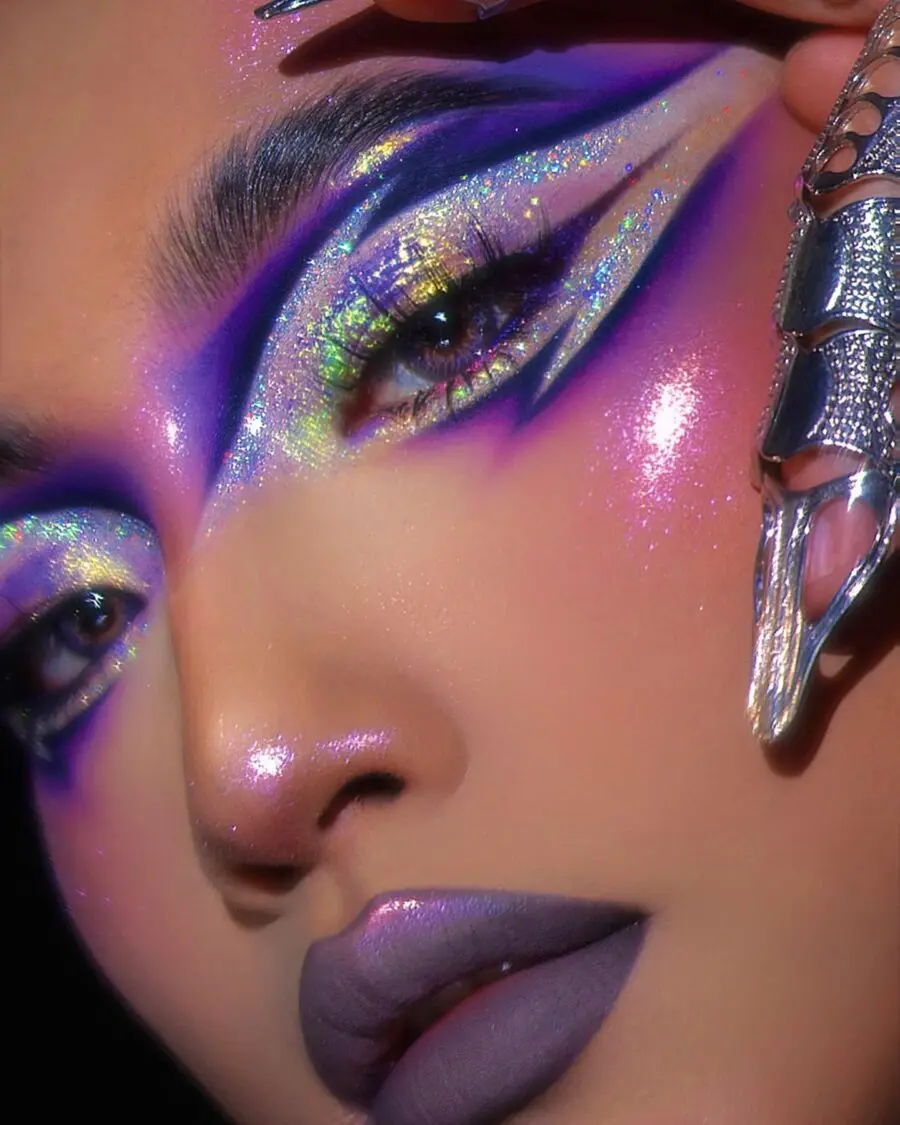Bold and futuristic makeup art