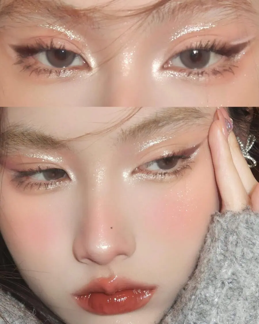 Glamorous Shimmery Douyin Makeup Look