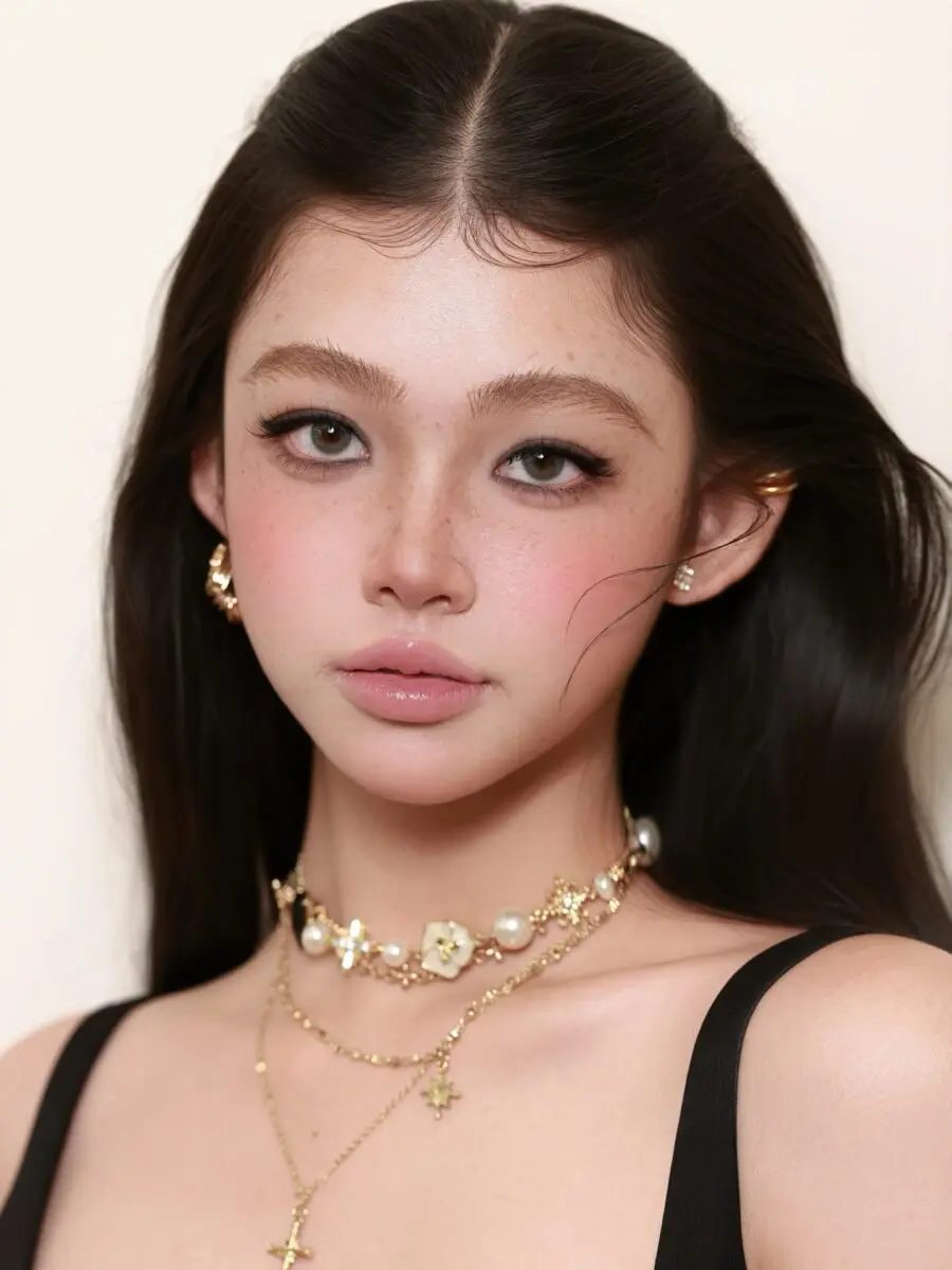 Soft and elegant Douyin-inspired makeup look