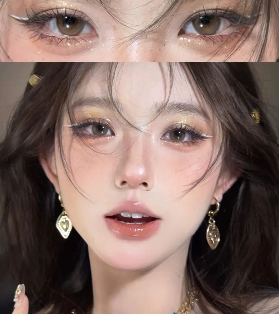 Glamorous natural look with soft gold accents