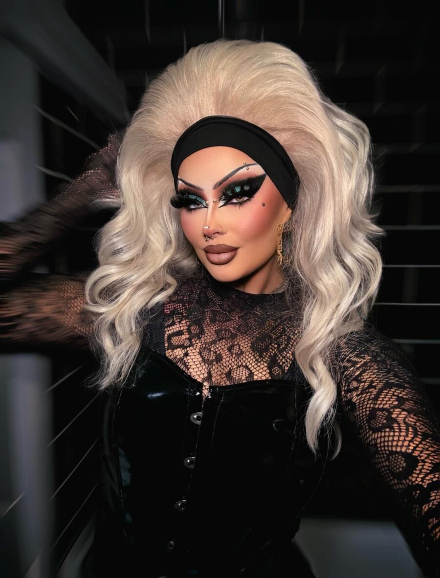Gorgeous makeup highlighting bold contours and eyes
