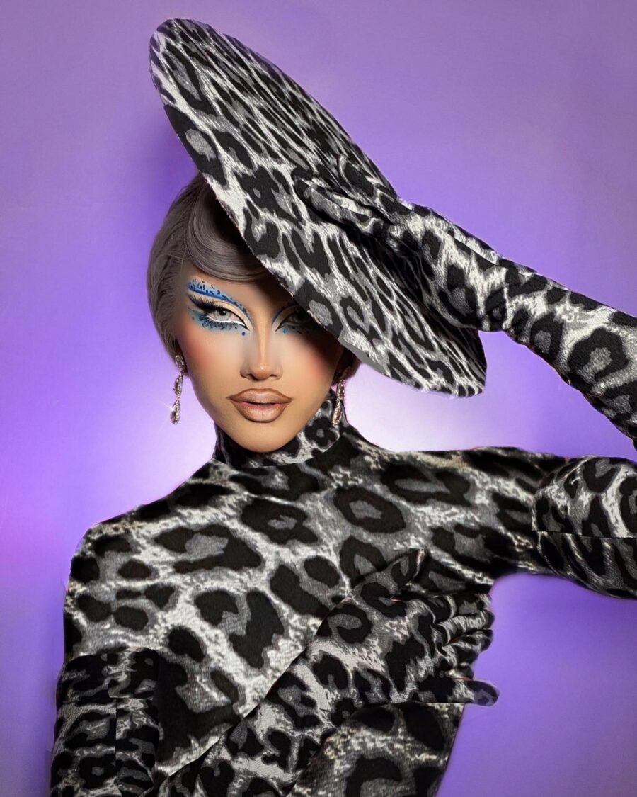 Stunning leopard print and bold makeup look