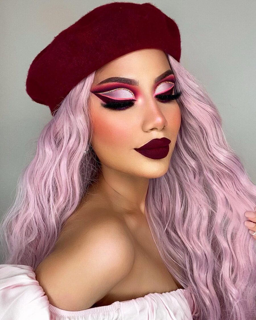 Bold and glamorous drag queen makeup look