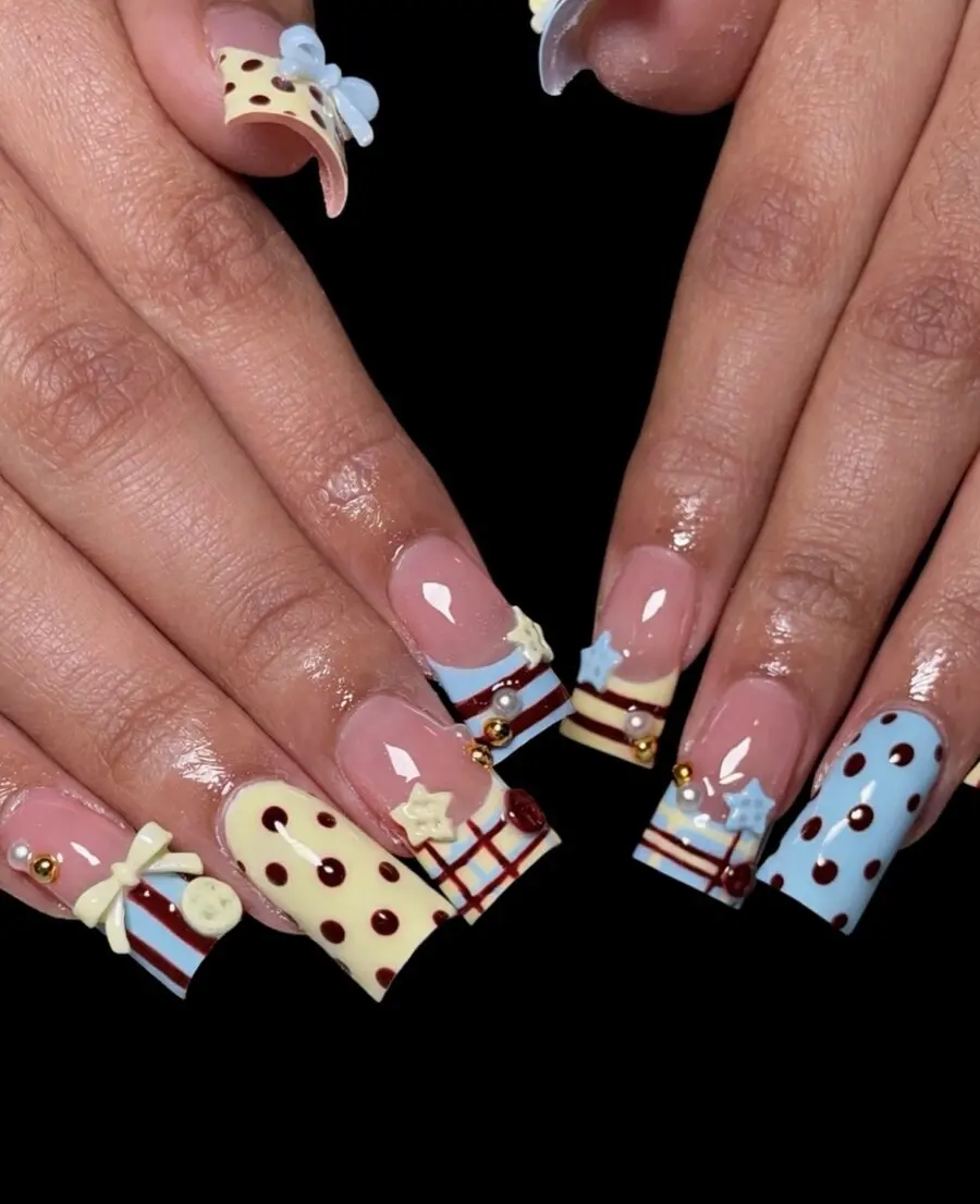 Playful and unique duck nail art design