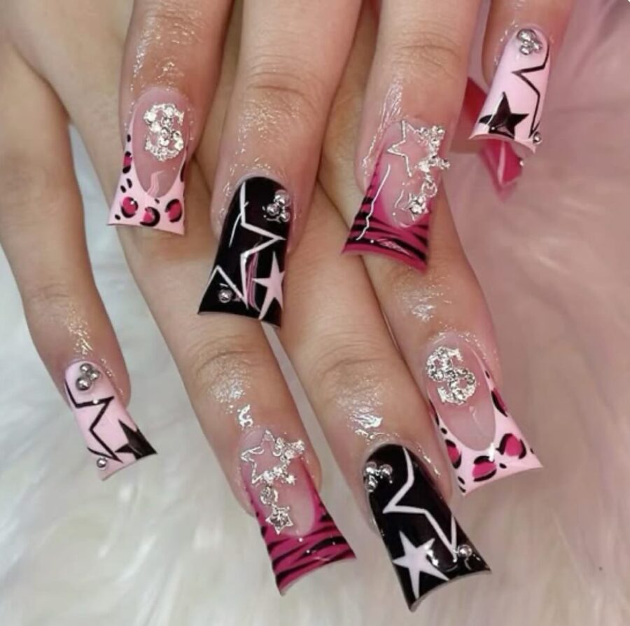 Vibrant and bold duck nail art design