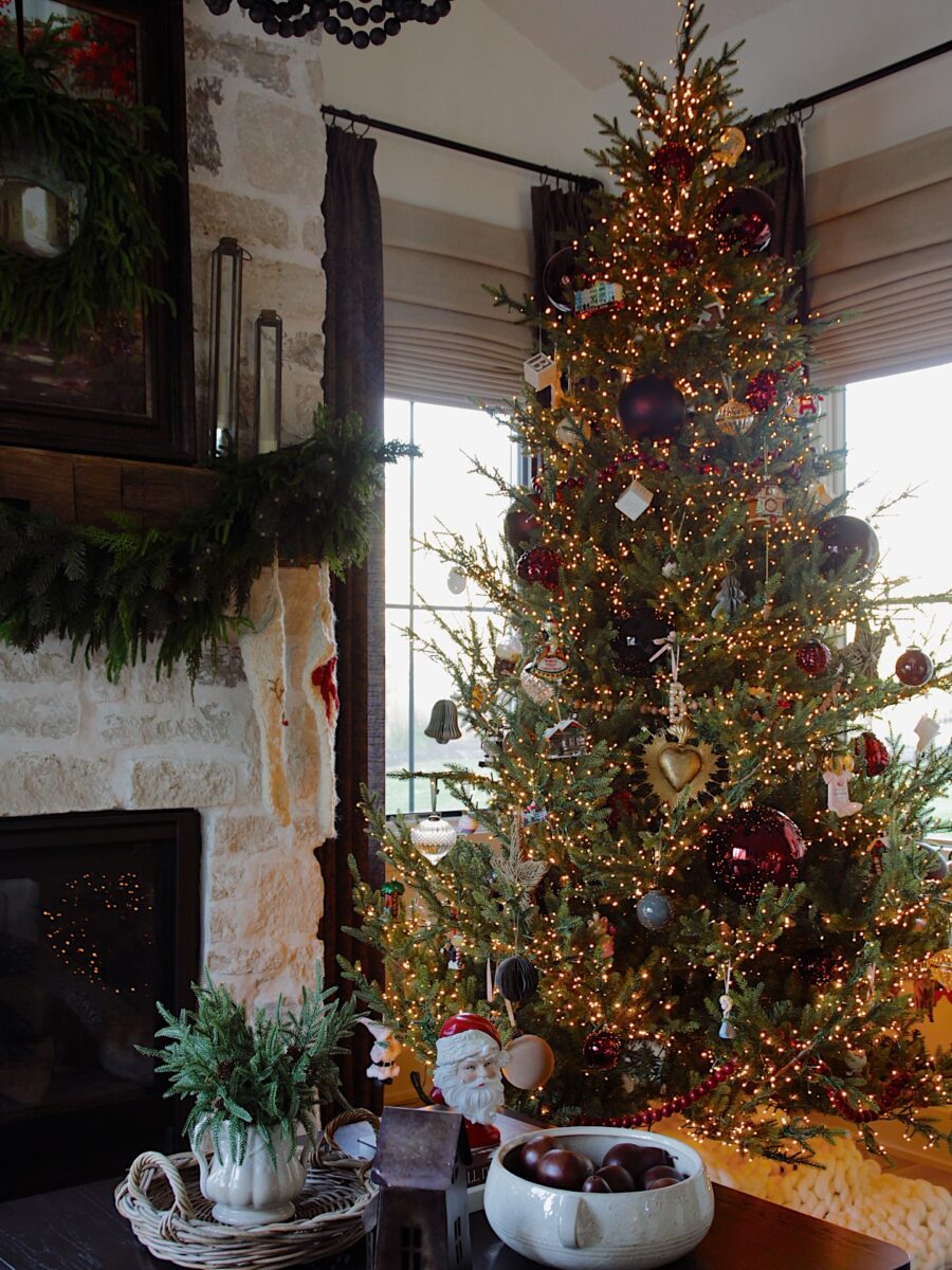 Charming Christmas tree with warm glowing lights