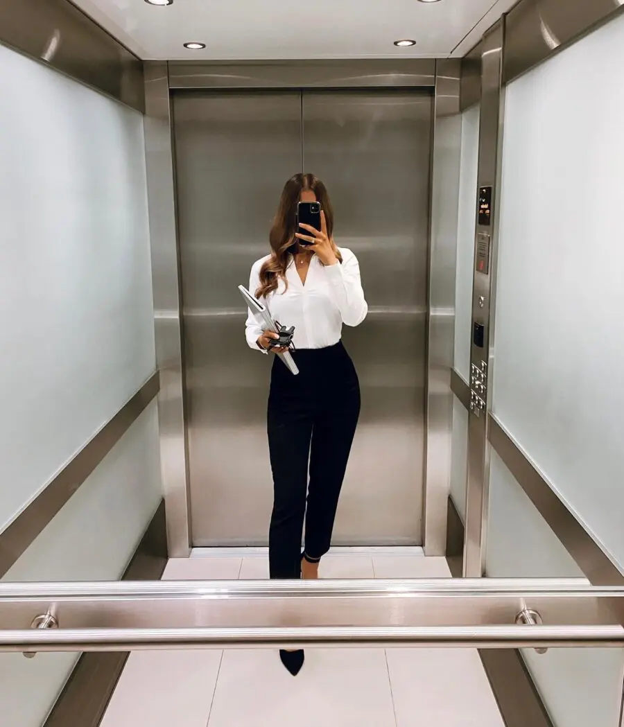 Chic Black and White Office Ensemble