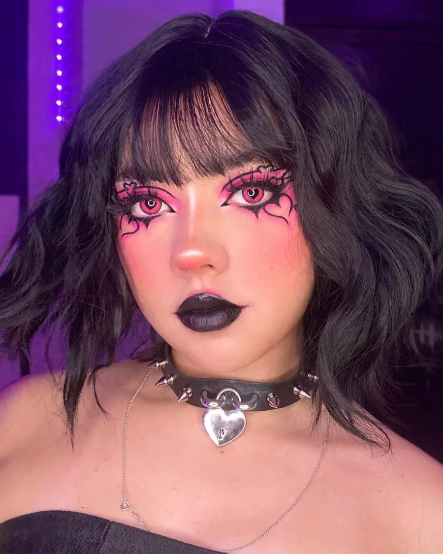 Dramatic emo look with bold features