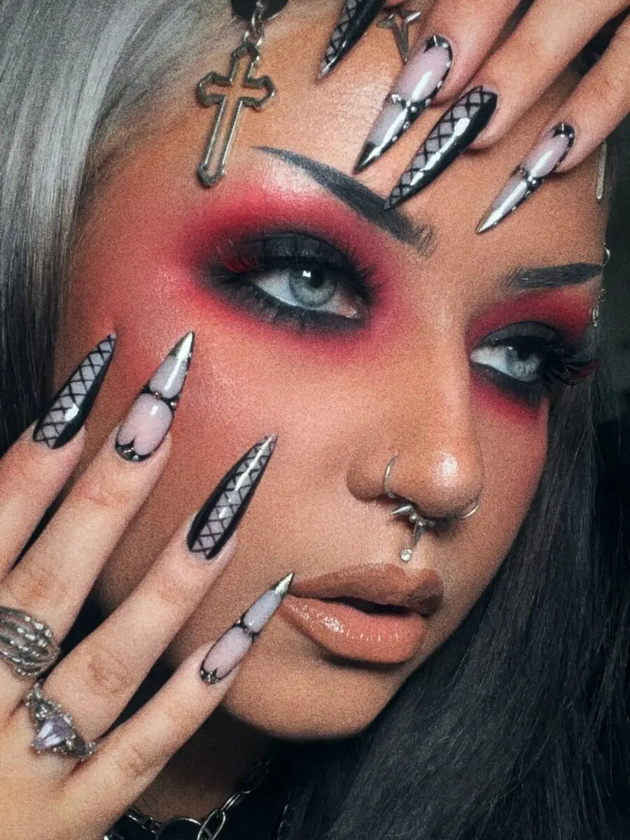 Bold Emo Makeup with Gothic Touch