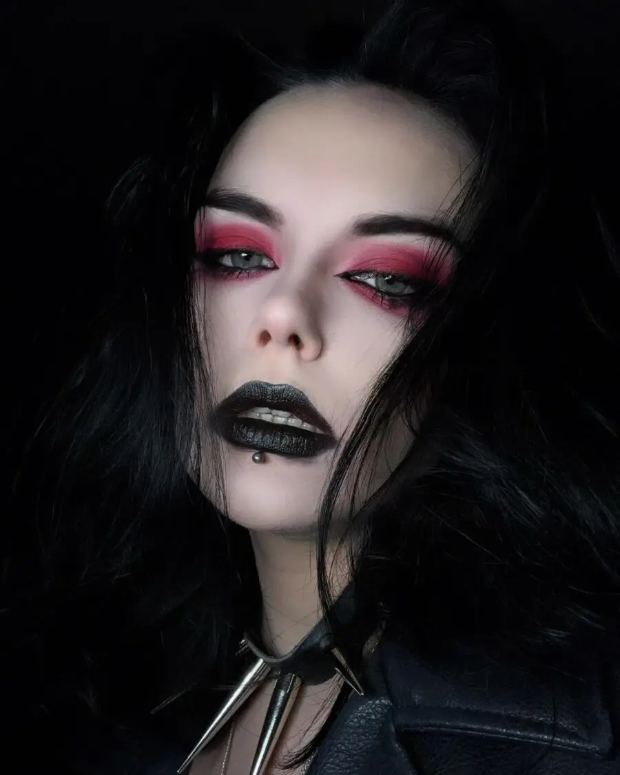 Bold Black and Red Emo Makeup Inspiration