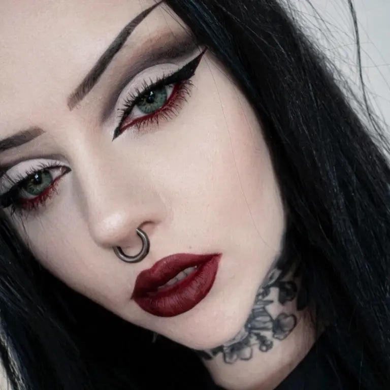 Striking Emo Makeup with Bold Features