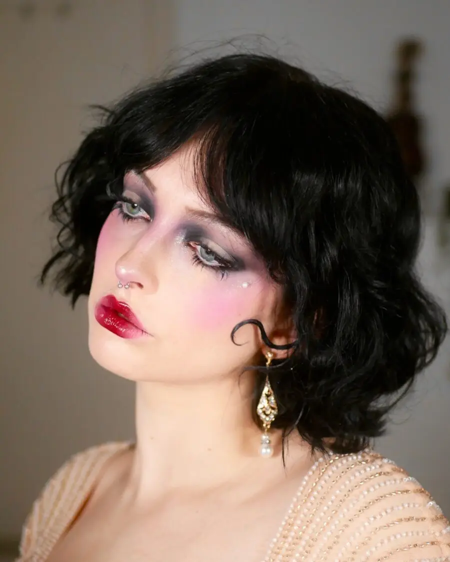 Glamorous Emo Makeup with Dramatic Colors