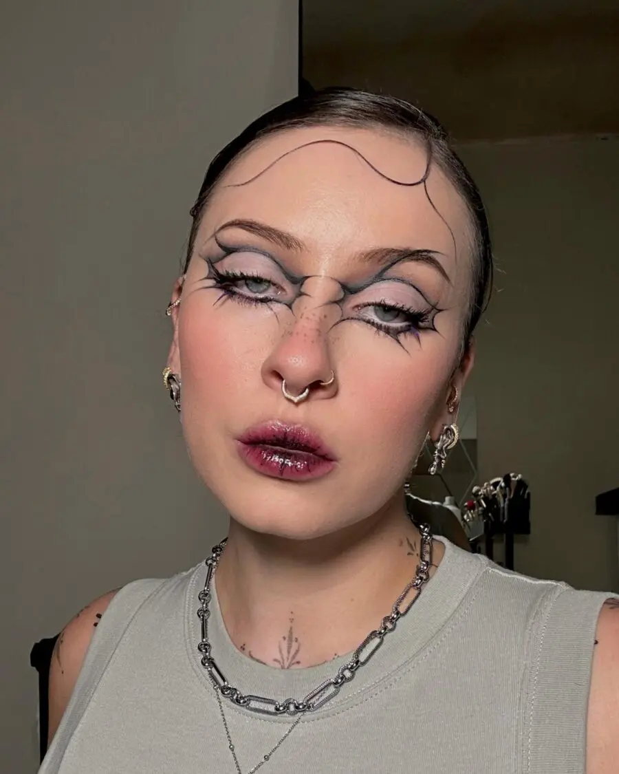 Edgy and Artistic Emo Makeup Look