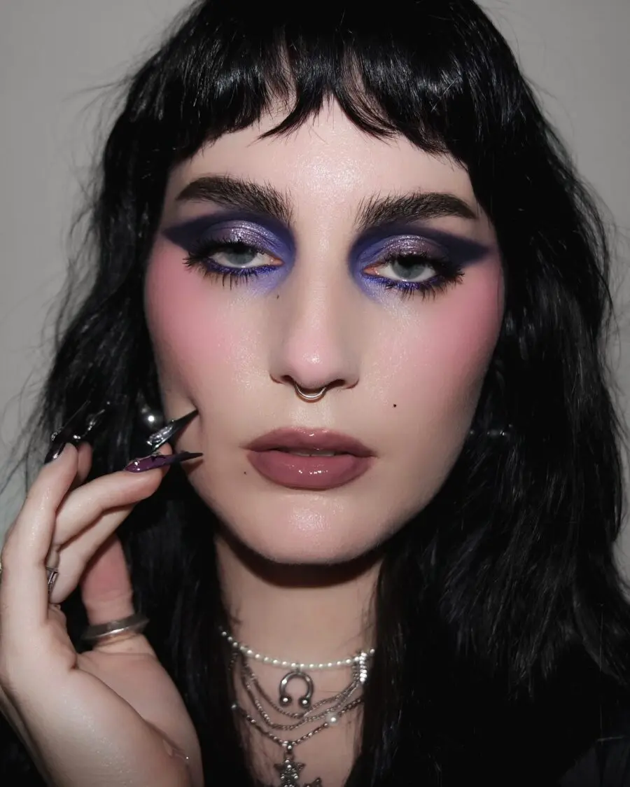 Dramatic emo makeup with bold colors
