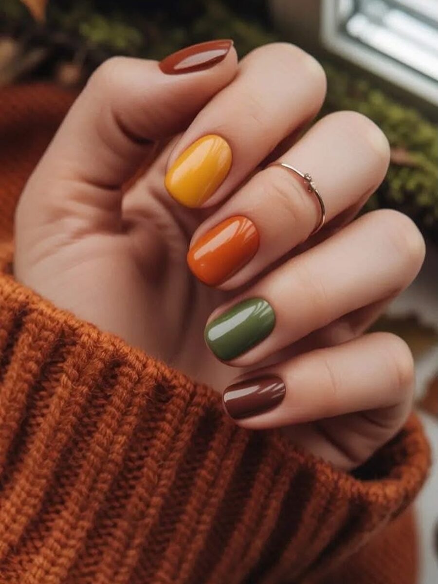 Vibrant autumn-inspired nail colors for fall