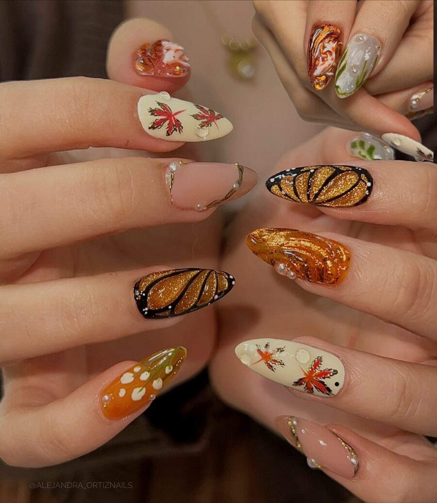 Stunning Fall Nail Art with Vibrant Details