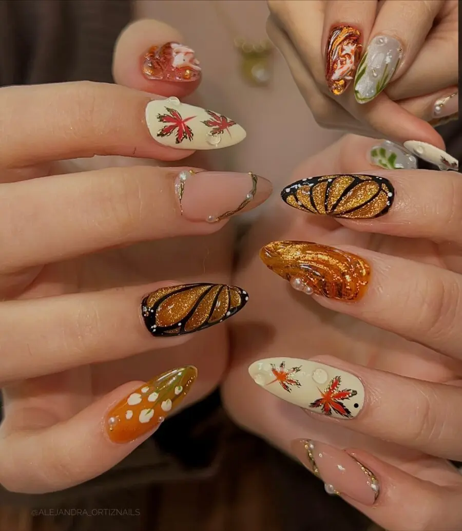 Stunning Fall Nail Art with Vibrant Details