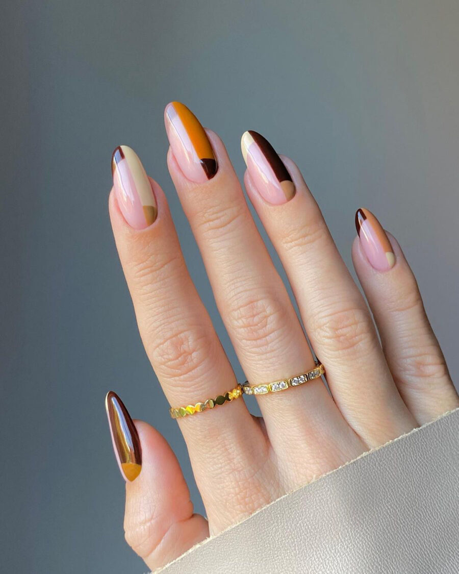 Trendy autumn-inspired nail art design
