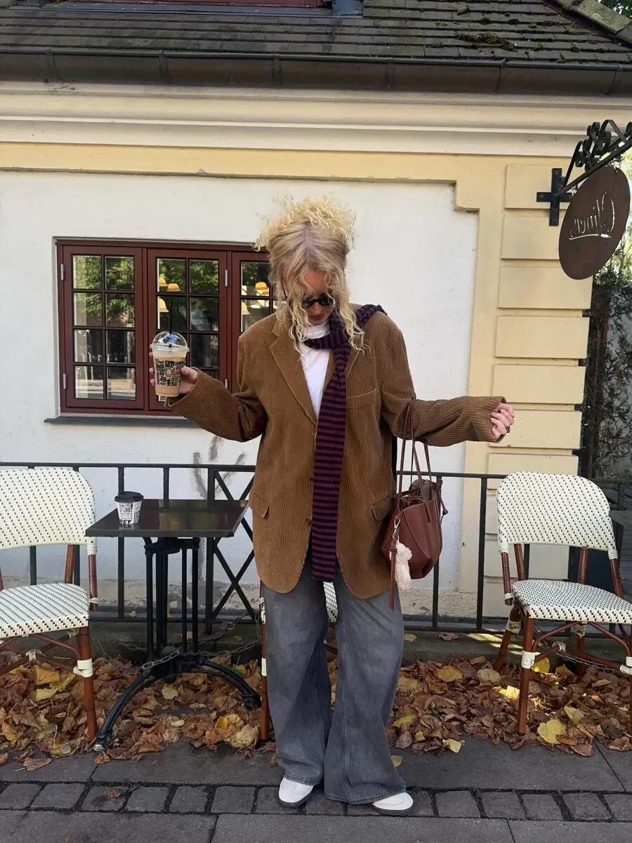 Stylish fall look with cozy layers