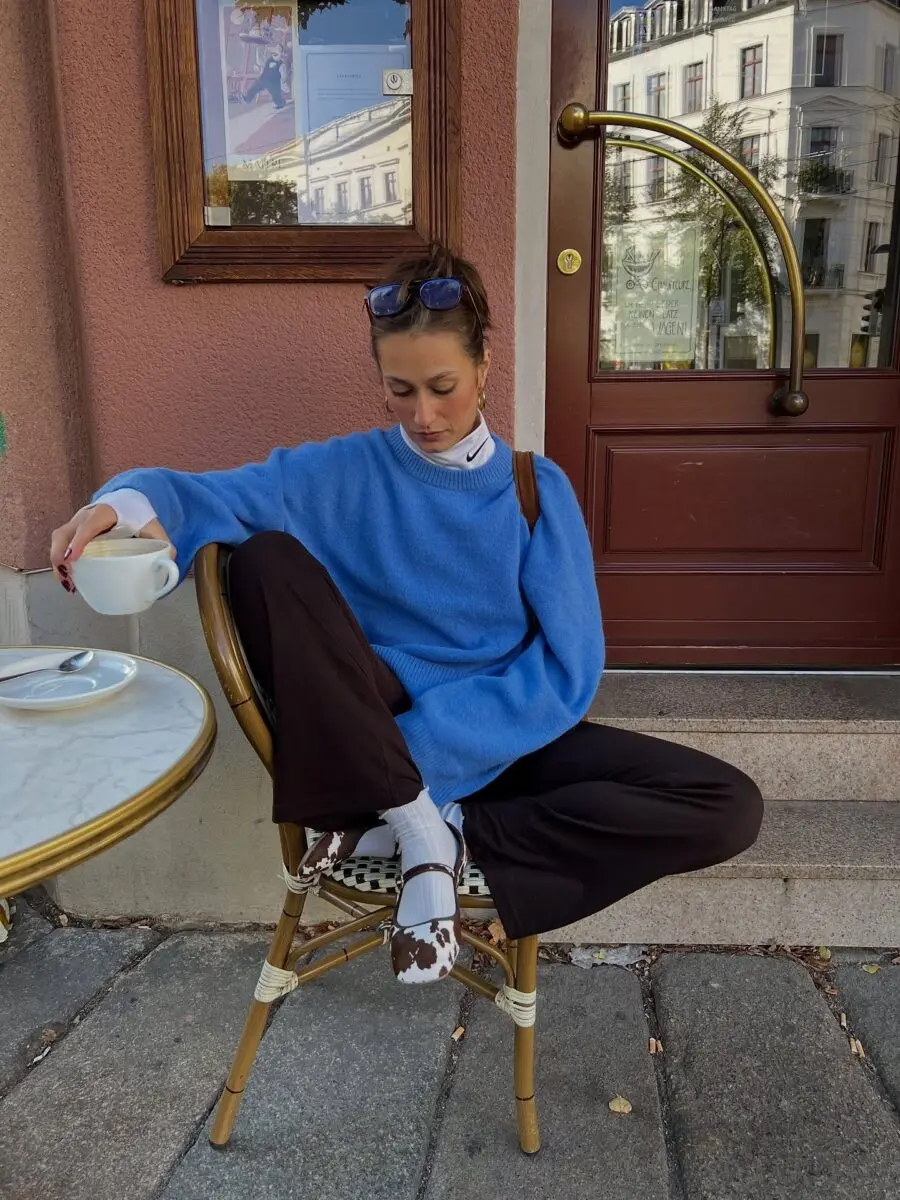 Chic Blue Sweater for Cozy Autumn Days