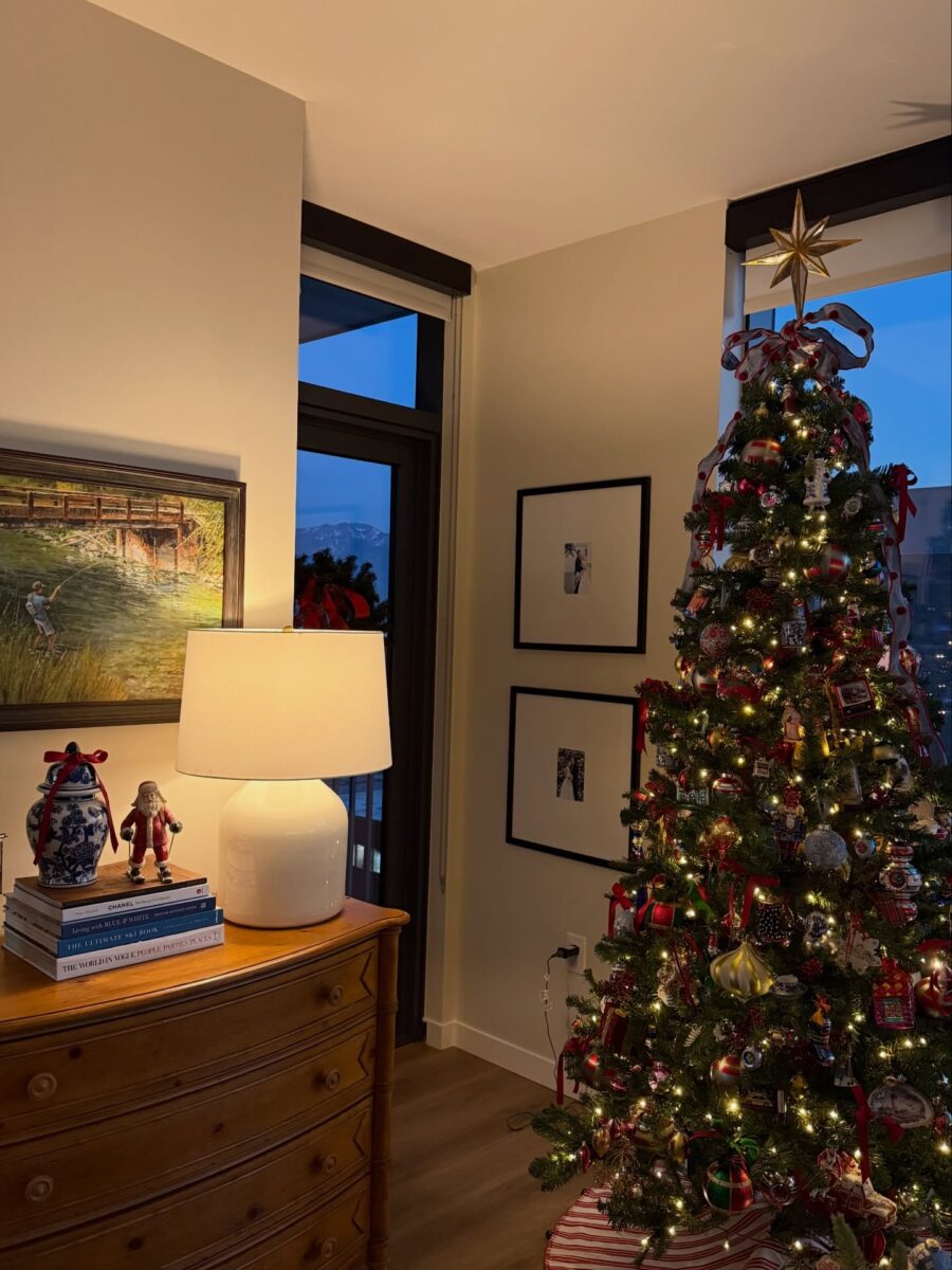 Elegant Christmas Tree in Cozy Living Space