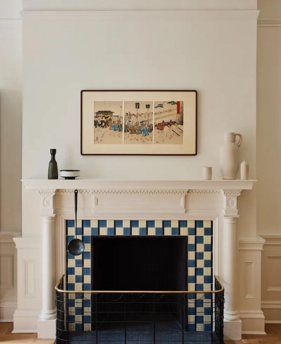 Stylish Modern Fireplace with Artistic Touch